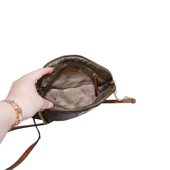 Michael Kors Brown Monogram Logo Dome Bag - Picture 9 of 9
